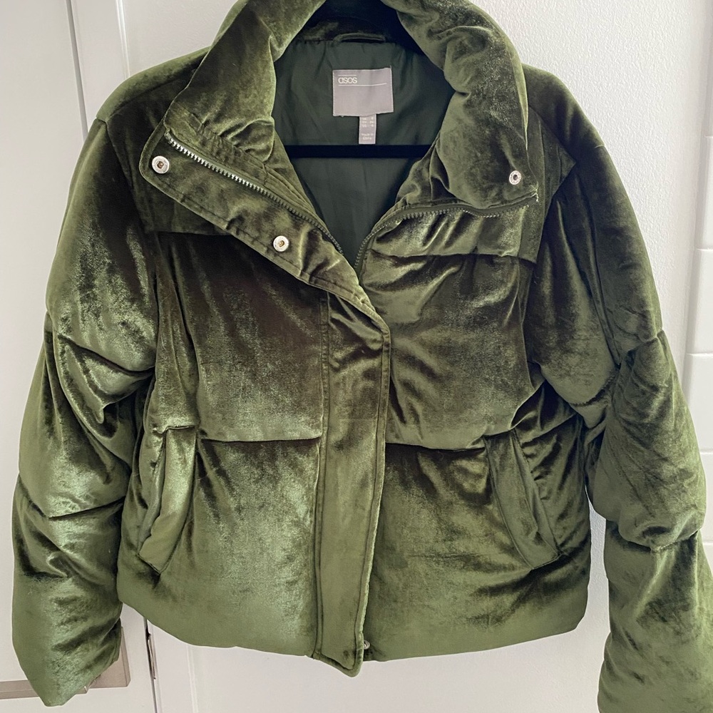 ASOS velvet puffer jacket